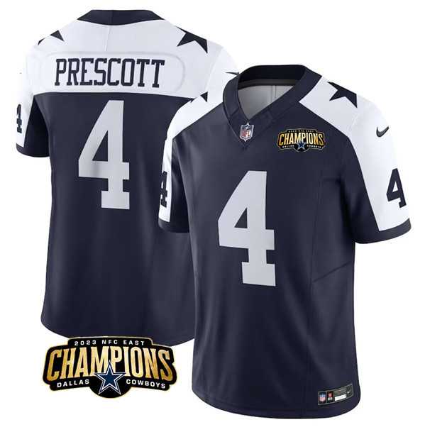 Men & Women & Youth Dallas Cowboys #4 Dak Prescott Navy White 2023 F.U.S.E. NFC East Champions Patch Stitched Jersey,We sell and wholesale Men & Women & Youth Dallas Cowboys #4 Dak Prescott Navy White 2023 F.U.S.E. NFC East Champions Patch Stitched Jersey on line form chian!